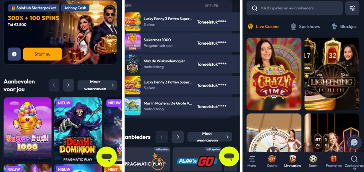 spinhub casino mobiele versie